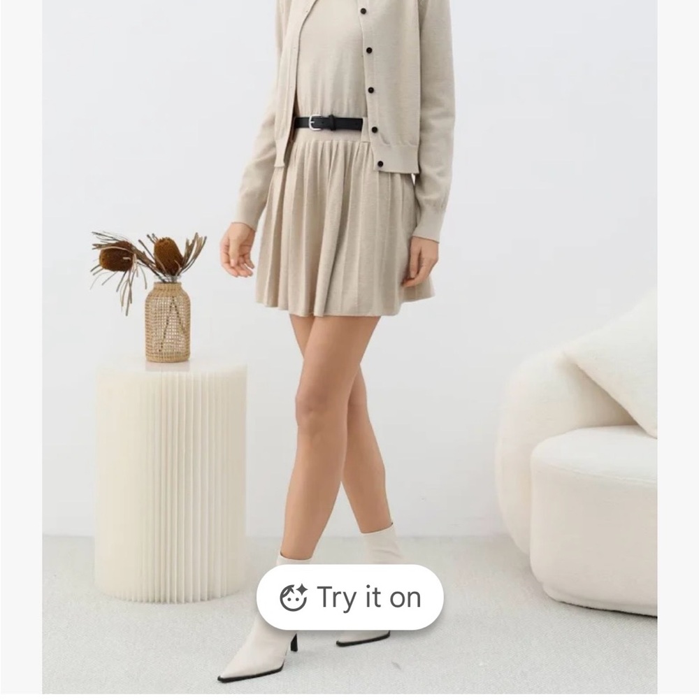 Chicwish Subtle Beauty Buttoned Knit Cardigan and Belted Dress Set - Picture 2 of 3
